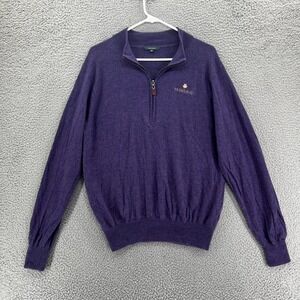 Turtleson Pullover Sweater Mens XL Purple Merino Wool 1/4 Zip Soft Stretch Golf